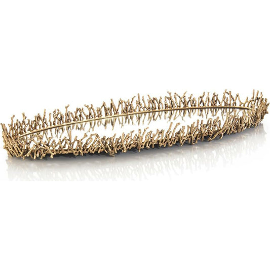 Studded in Twigs Plateau by John-Richard in brass. Made from brass in a modern style.