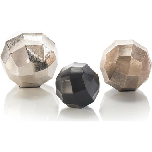 Grid Chisel Round Balls by John-Richard in black, gold, silver. Made from unique in a modern style.