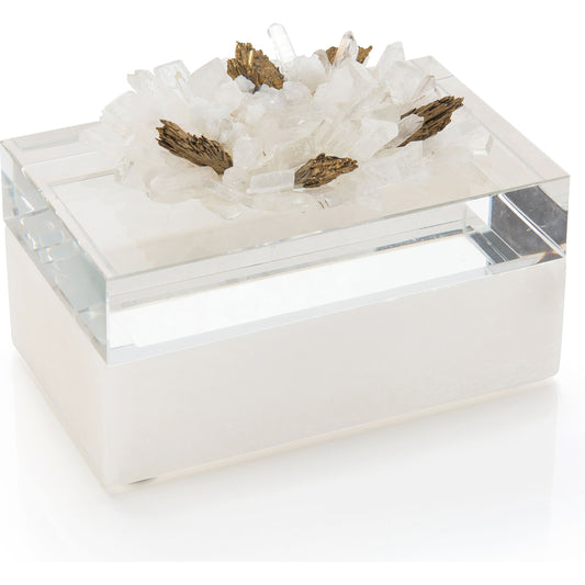 Festooned in Stones Box by John-Richard in alabaster and clear, gold, white. Made from alabaster, crystal, tourmaline, calcite in a eclectic & global style.