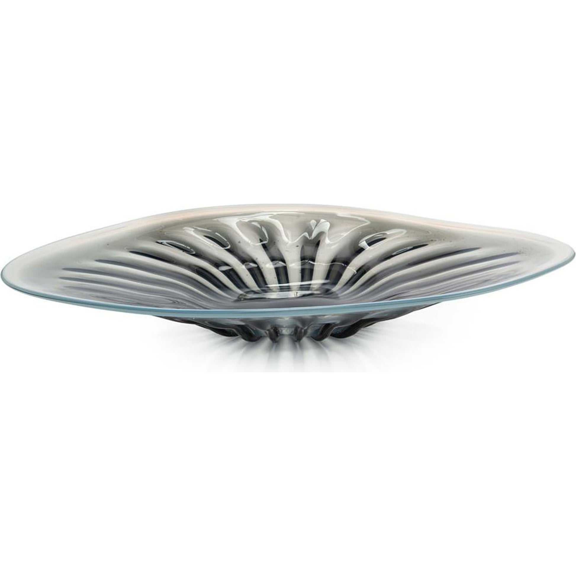 Rays Charger by John-Richard in blue, clear, white. Made from glass in a modern style.