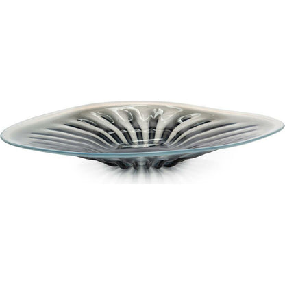 Rays Charger by John-Richard in blue, clear, white. Made from glass in a modern style.