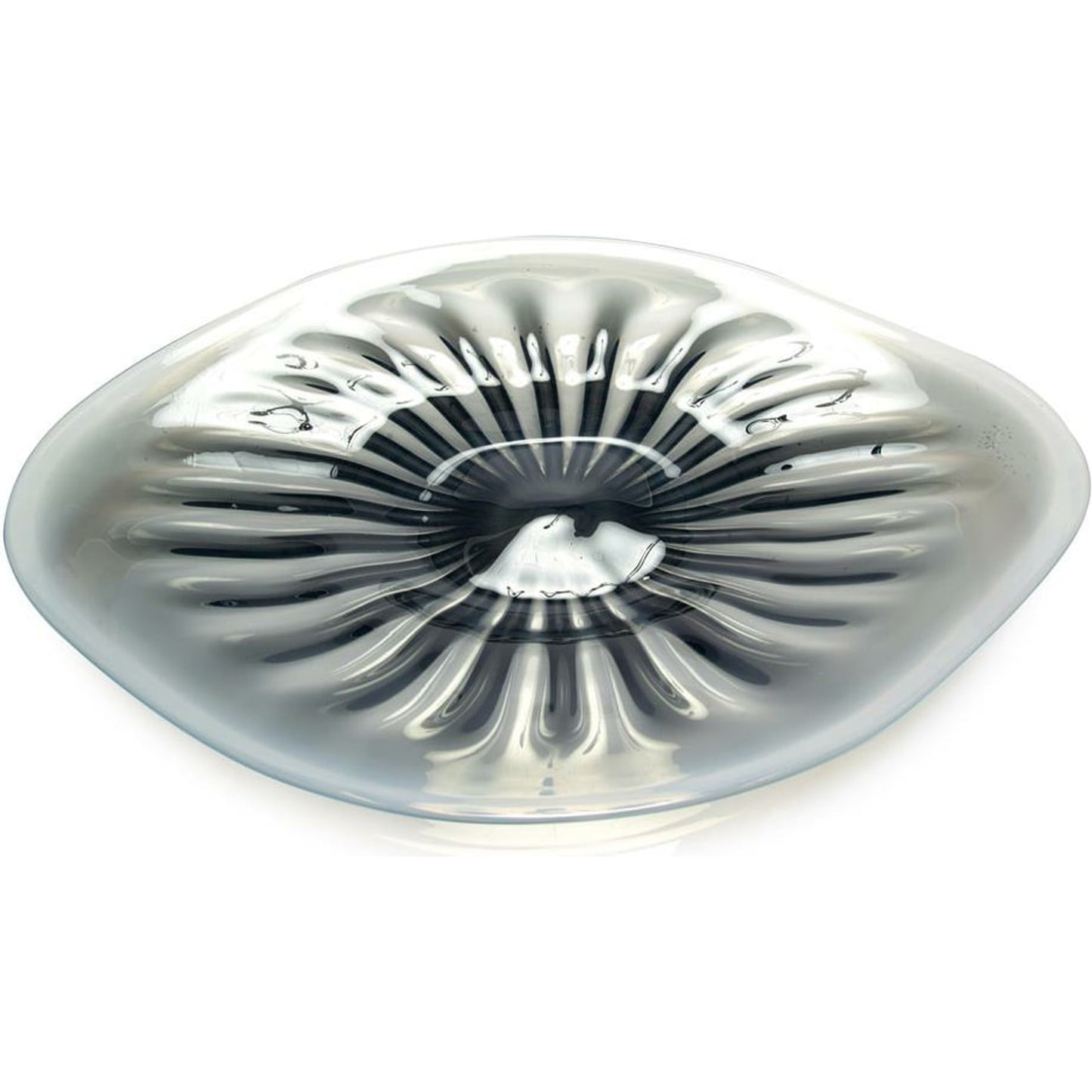 001 SR-865274 | Additional Silo | Rays Charger by John-Richard in blue, clear, white. Made from glass in a modern style.