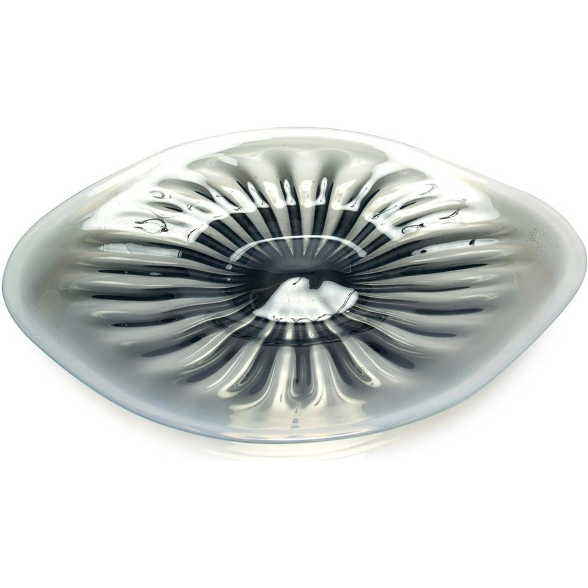 Rays Charger by John-Richard in blue, clear, white. Made from glass in a modern style.