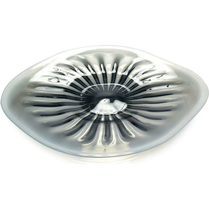 Rays Charger by John-Richard in blue, clear, white. Made from glass in a modern style.