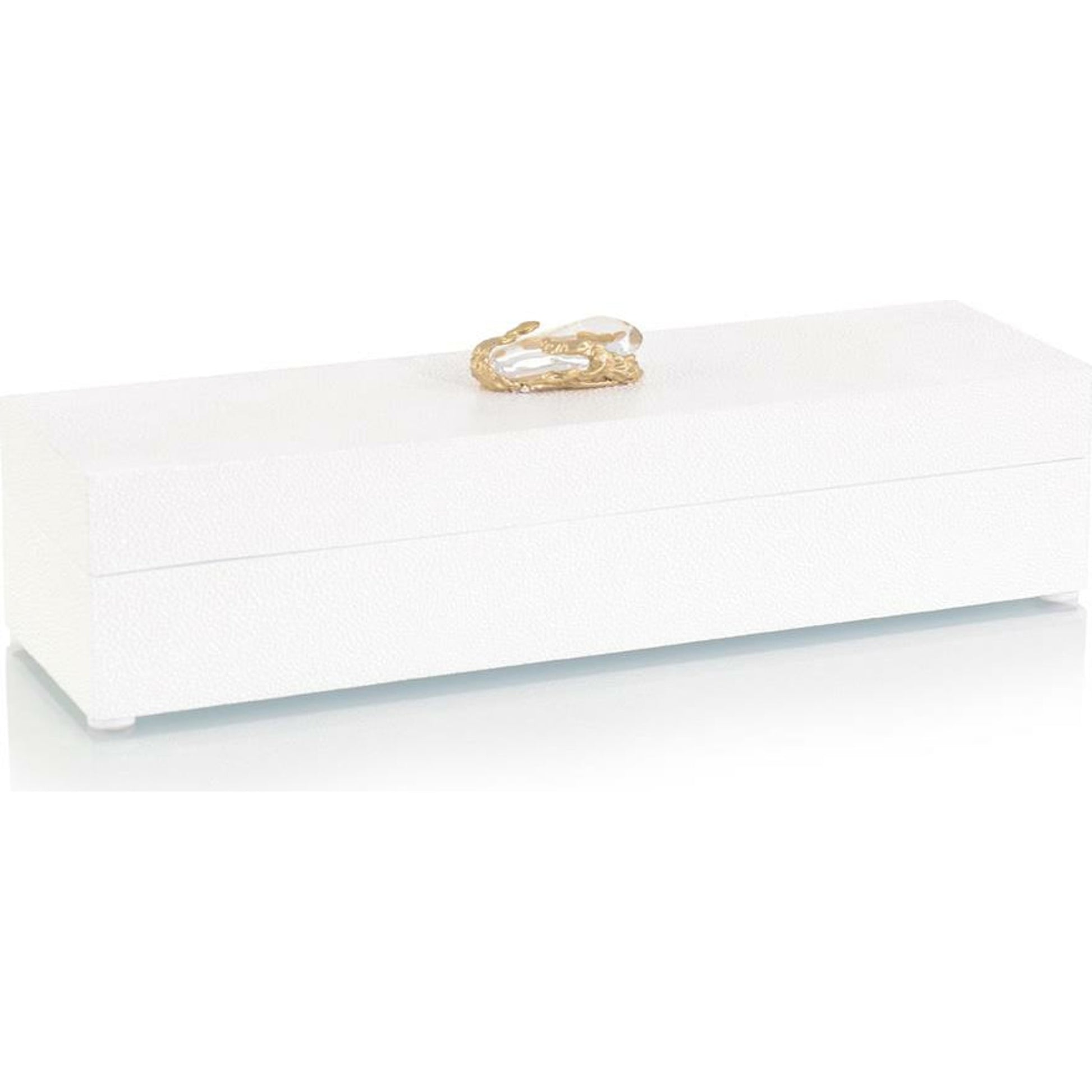 Crystal in Organic Box by John-Richard in brass, clear, white. Made from brass, crystal in a transitional style.