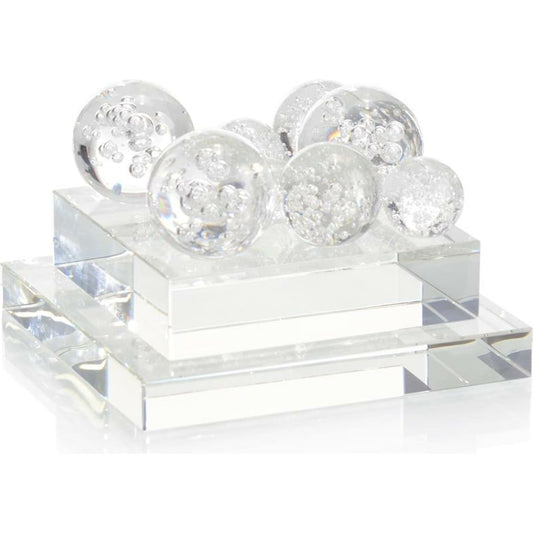 Bubble Glass Orb Sculpture by John-Richard in natural. Made from glass in a modern style.
