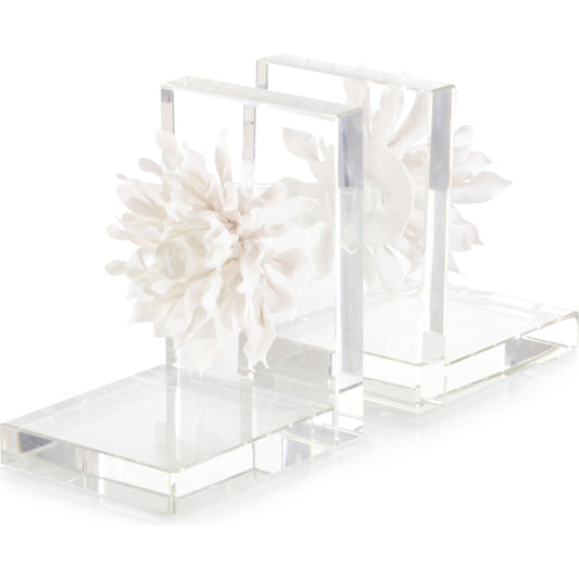 001 SR-771939 | Additional Silo | Porcelain Petals Bookends by John-Richard in natural and ceramics. Made from white matte ceramic in a eclectic & global style.