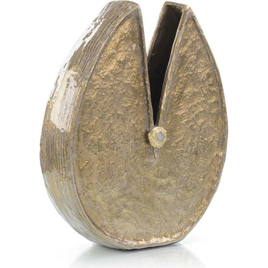 Silver and Gold Enameled Vase by John-Richard in gold, nickel, silver, white. Made from nickel in a eclectic & global style.