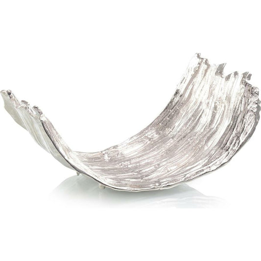 Rippled Caddy by John-Richard in nickel. Made from nickel in a modern style.