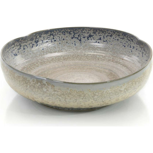 Misty Cream and Aqua Bowl by John-Richard in cream. Made from unique in a transitional style.