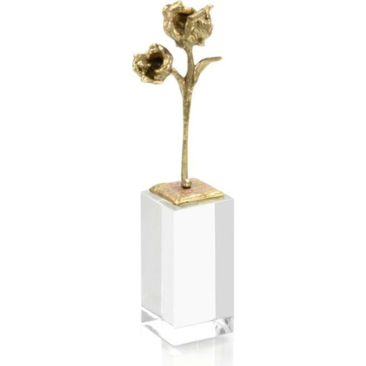 A Rose is a Rose by John-Richard in brass, clear. Made from acrylic, brass, crystal in a transitional style.