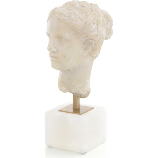 Greek Head Fragment by John-Richard in alabaster, cream, white. Made from unique in a cottage & farmhouse style.
