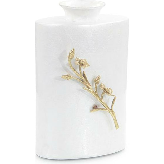 Blooming Vase I by John-Richard in brass, white. Made from brass in a transitional style.