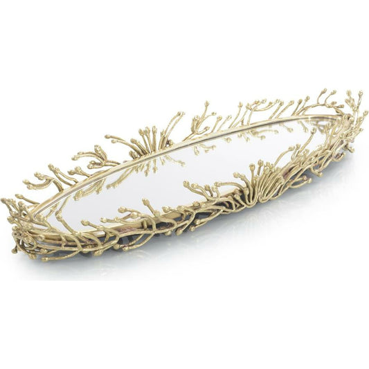 Brass Twig Mirrored Tray by John-Richard in brass. Made from brass in a cottage & farmhouse style.