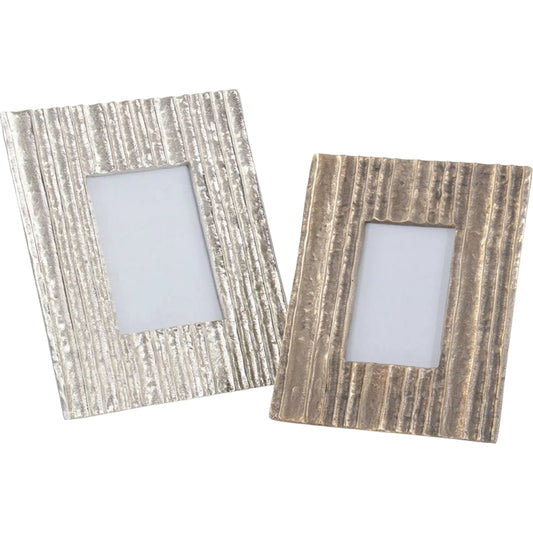 Organic Striations Picture Frames by John-Richard in silver. Made from unique in a modern style.