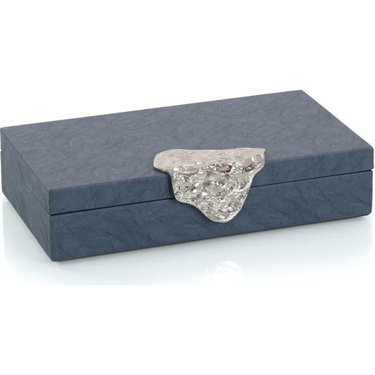 Gypsy Blue Leather Box by John-Richard in blue. Made from leather in a eclectic & global style.