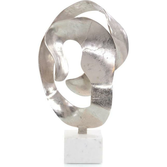 Organic Looped Sculpture by John-Richard in nickel, white. Made from nickel in a modern style.