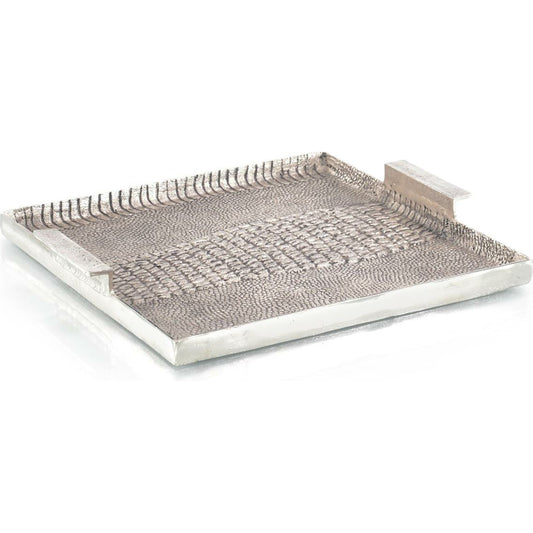 Alligator Textured Aluminum Tray by John-Richard in natural. Made from unique in a eclectic & global style.