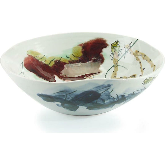 Curled-Rim Porcelain Bowl by John-Richard in green. Made from unique in a eclectic & global style.