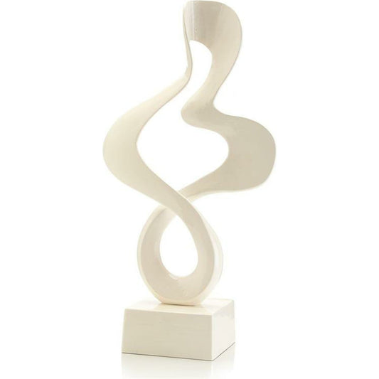 Cream Enamel Sculpture by John-Richard in cream. Made from unique in a modern style.
