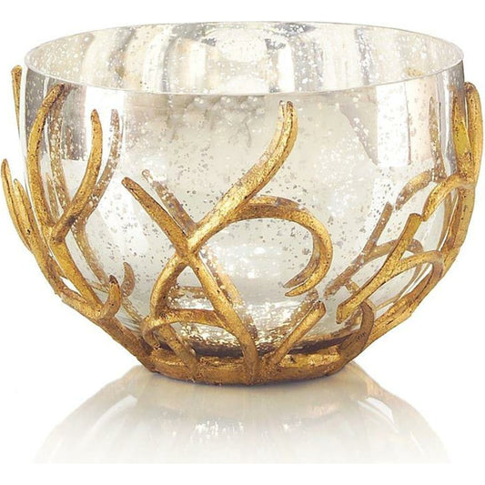 Branch-Encased Bowl by John-Richard in gold, silver. Made from glass in a transitional style.