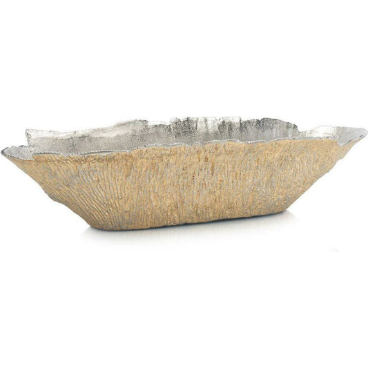 Textured Oval Bowl by John-Richard in gold, nickel. Made from nickel in a eclectic & global style.