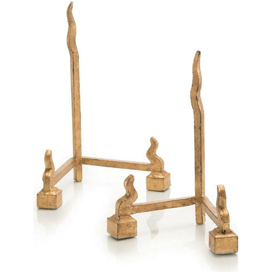 Forged Charger Stands by John-Richard in gold. Made from unique in a eclectic & global style.