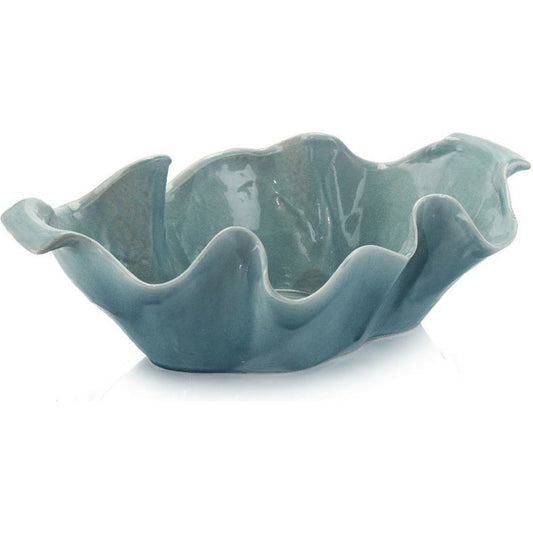 Aegean Sea Blue Bowl by John-Richard in blue. Made from unique in a coastal style.