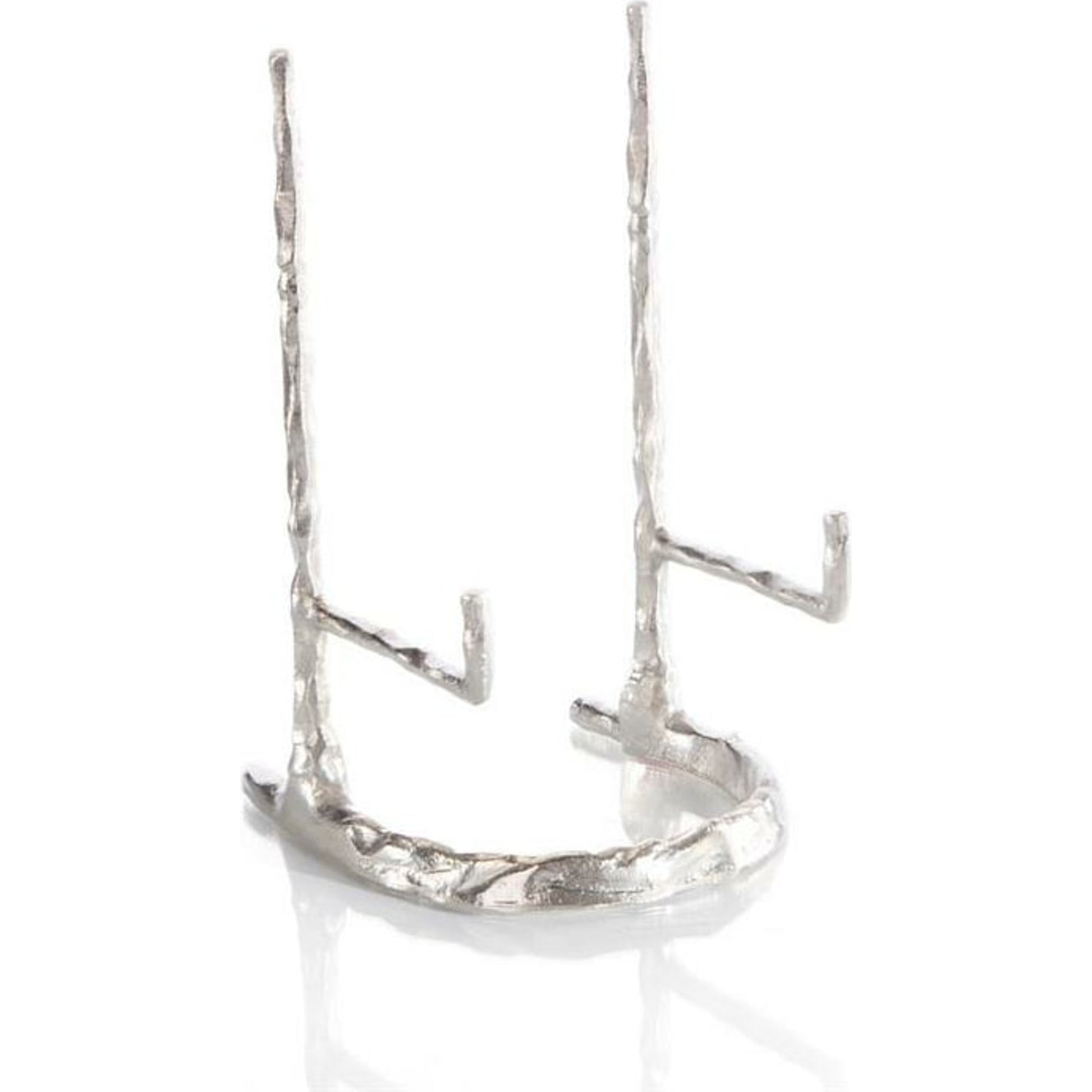Giacometti Plate Stand by John-Richard. Made from nickel in a traditional style.