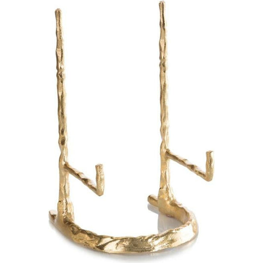 Giacometti Plate Stand by John-Richard. Made from nickel in a traditional style.