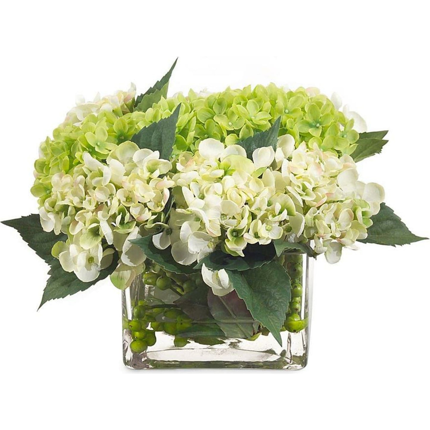 001 SR-864341 | Primary Silo | Hydrangea Row by John-Richard in cream, green. Made from glass in a cottage & farmhouse style.