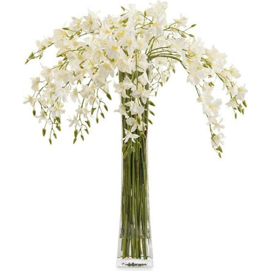 Towering Dendrobiums by John-Richard in natural. Made from glass in a modern style.