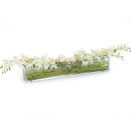 Orchid Simplicity by John-Richard in green, white. Made from glass in a coastal style.