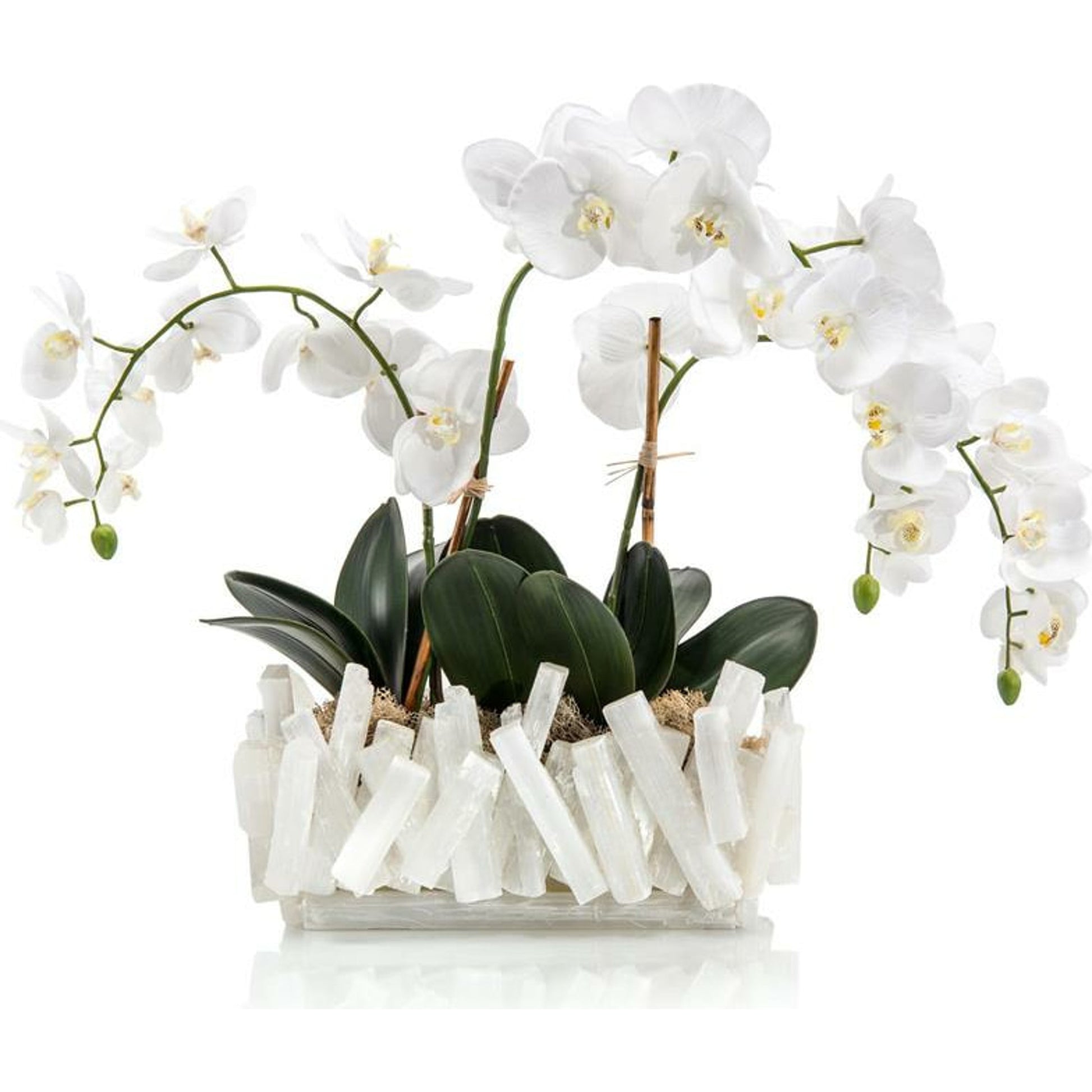 Selenite Orchids by John-Richard in white. Made from crystal in a eclectic & global style.