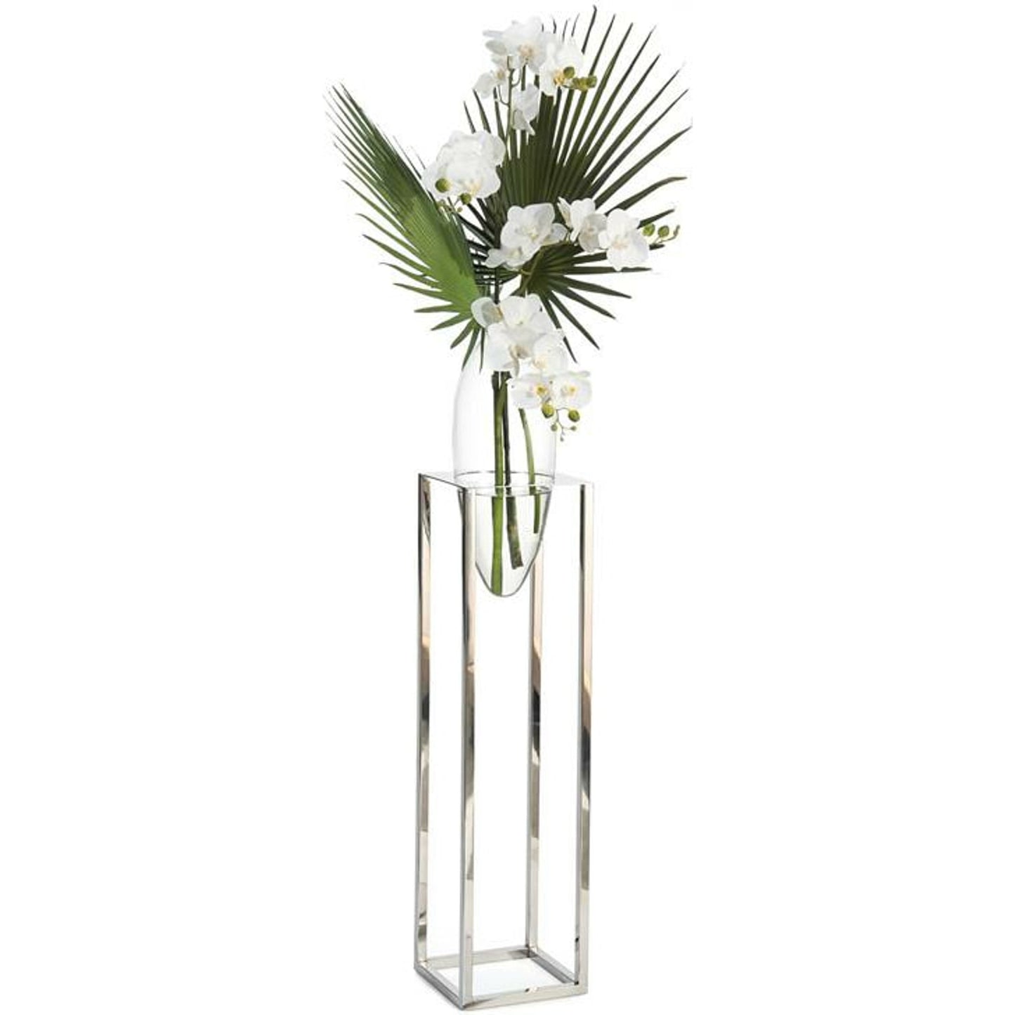 000 SR-865108 | Primary Silo | Palmetto Orchids by John-Richard in white. Made from crystal in a coastal style.