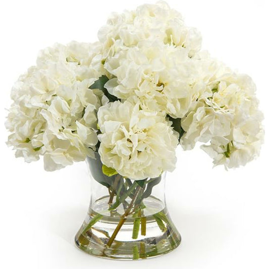 White Hydrangeas by John-Richard in clear, white. Made from unique in a cottage & farmhouse style.