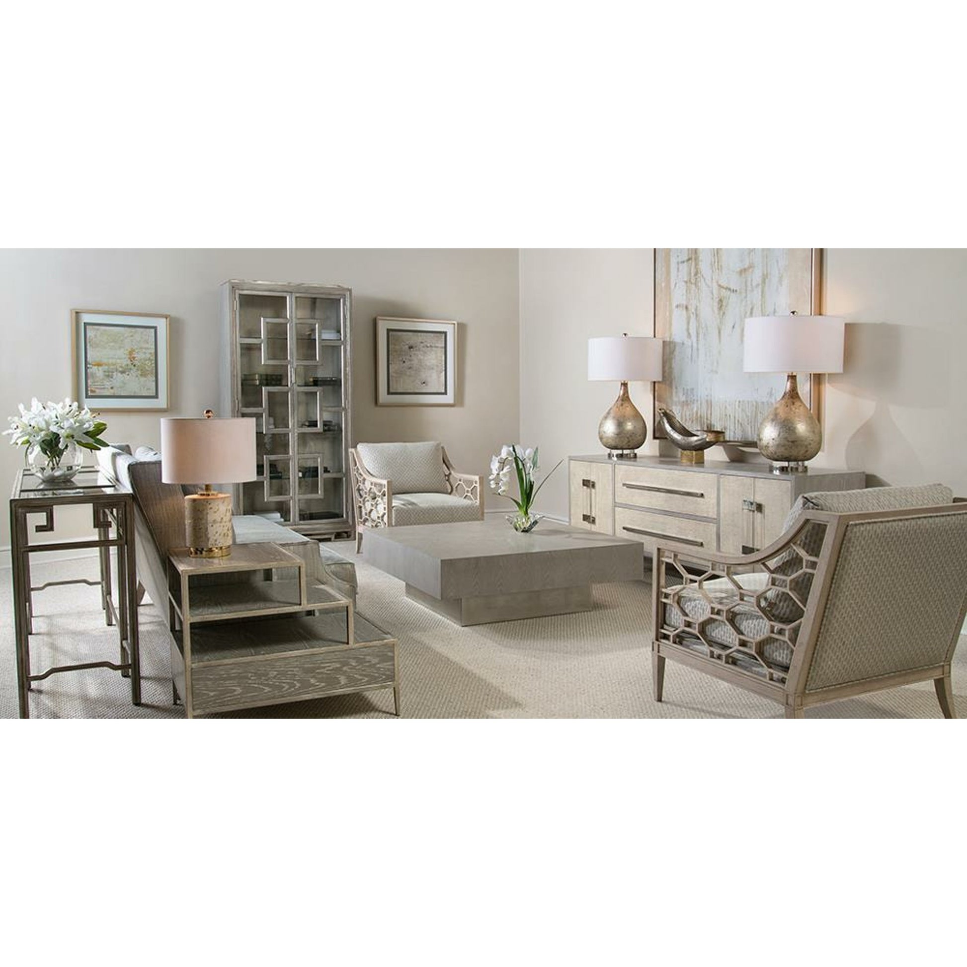 Cut Crystal by John-Richard in white. Made from crystal in a coastal style.