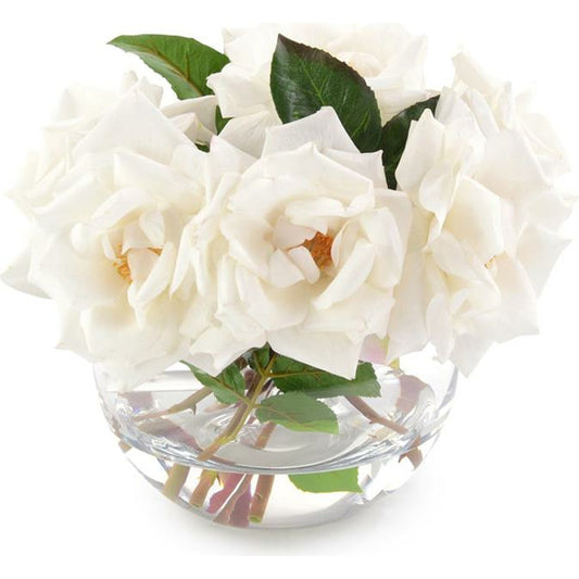 Fresh Garden Roses by John-Richard in natural. Made from crystal in a transitional style.