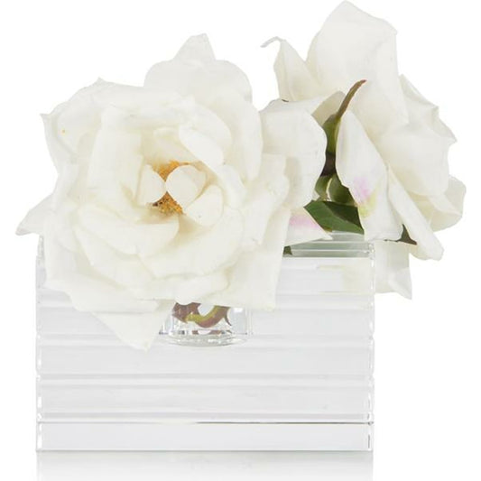 Cut Crystal Rose by John-Richard in natural. Made from crystal in a transitional style.