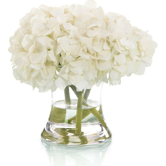 Real Touch Hydrangea by John-Richard in clear. Made from unique in a transitional style.