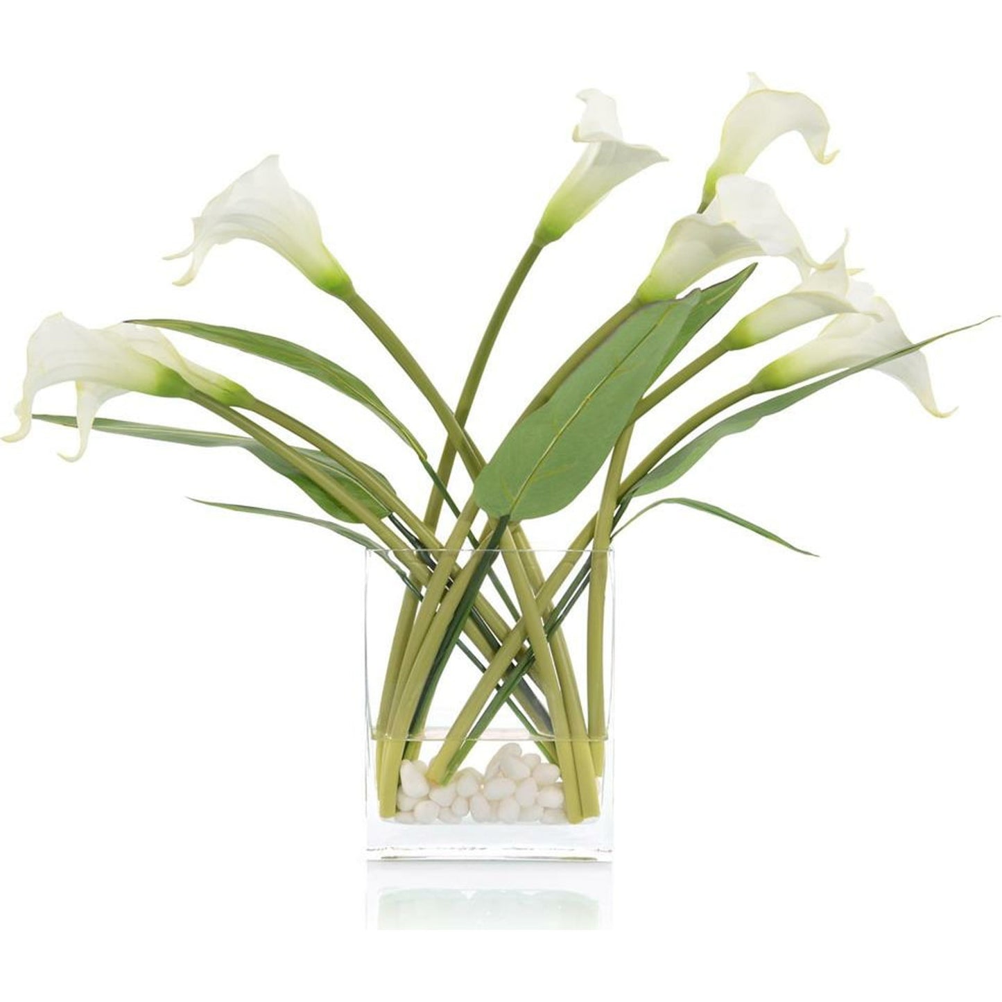 001 SR-885143 | Primary Silo | Windblown Callas by John-Richard in clear, white. Made from unique in a transitional style.