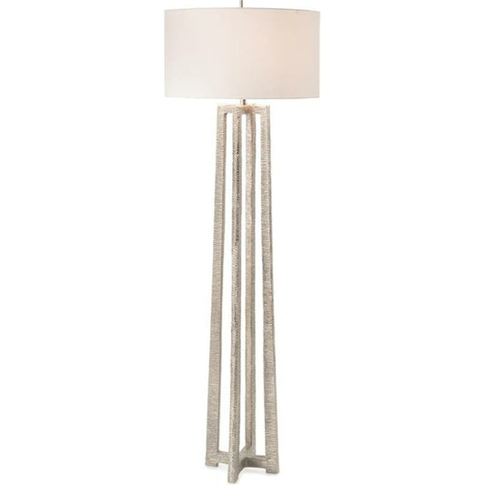Nickel Plated Floor Lamp by John-Richard in nickel, white. Made from cotton, nickel in a modern style.