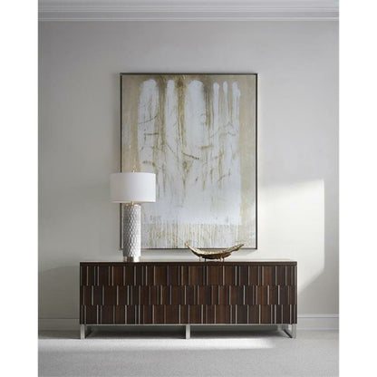 Cast Stone Table Lamp by John-Richard in gold, stone wash. Made from iron in a modern style.