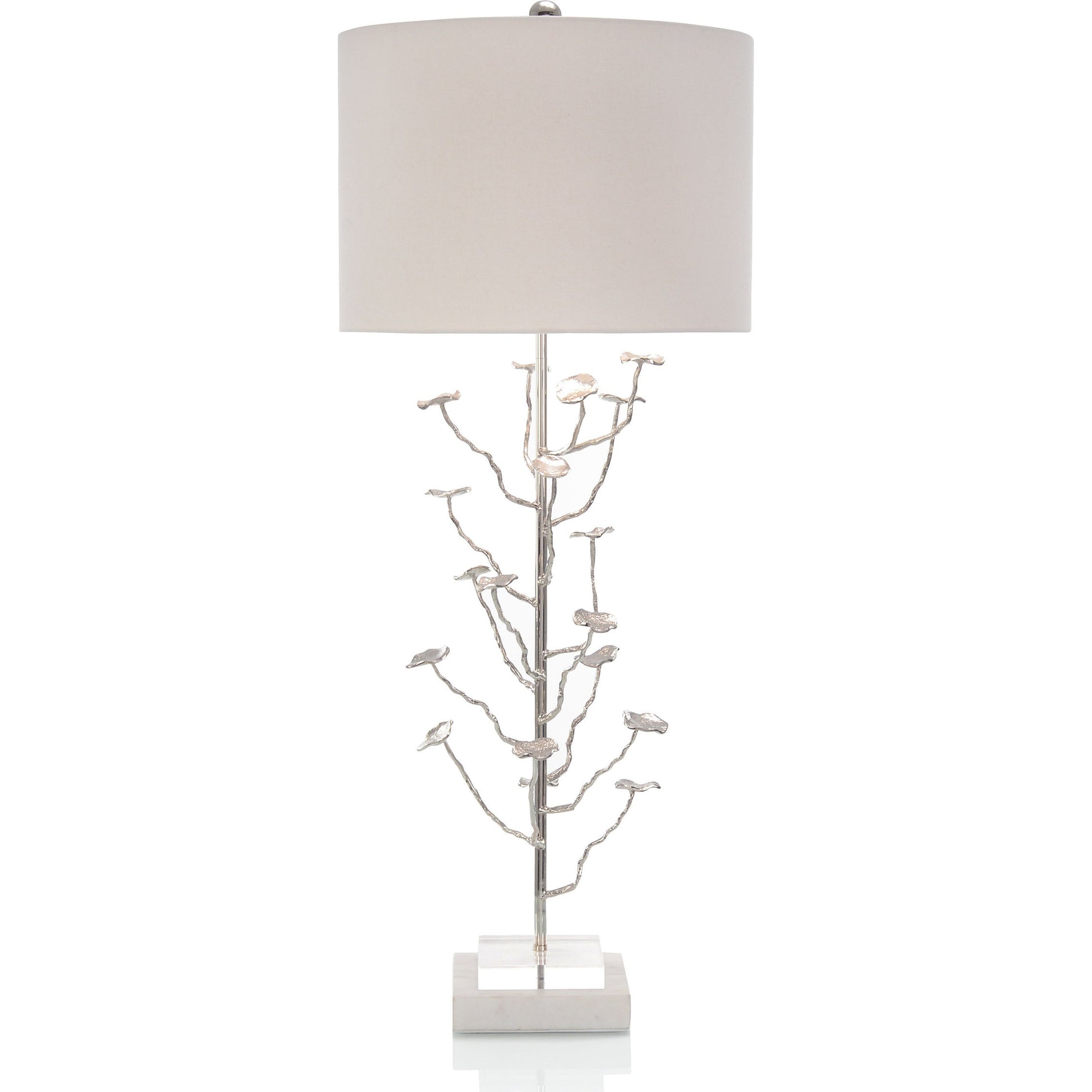 Organically Grown Table Lamp by John-Richard in nickel, white. Made from brass, acrylic, marble in a eclectic & global style.