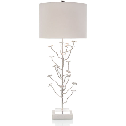 Organically Grown Table Lamp by John-Richard in nickel, white. Made from brass, acrylic, marble in a eclectic & global style.