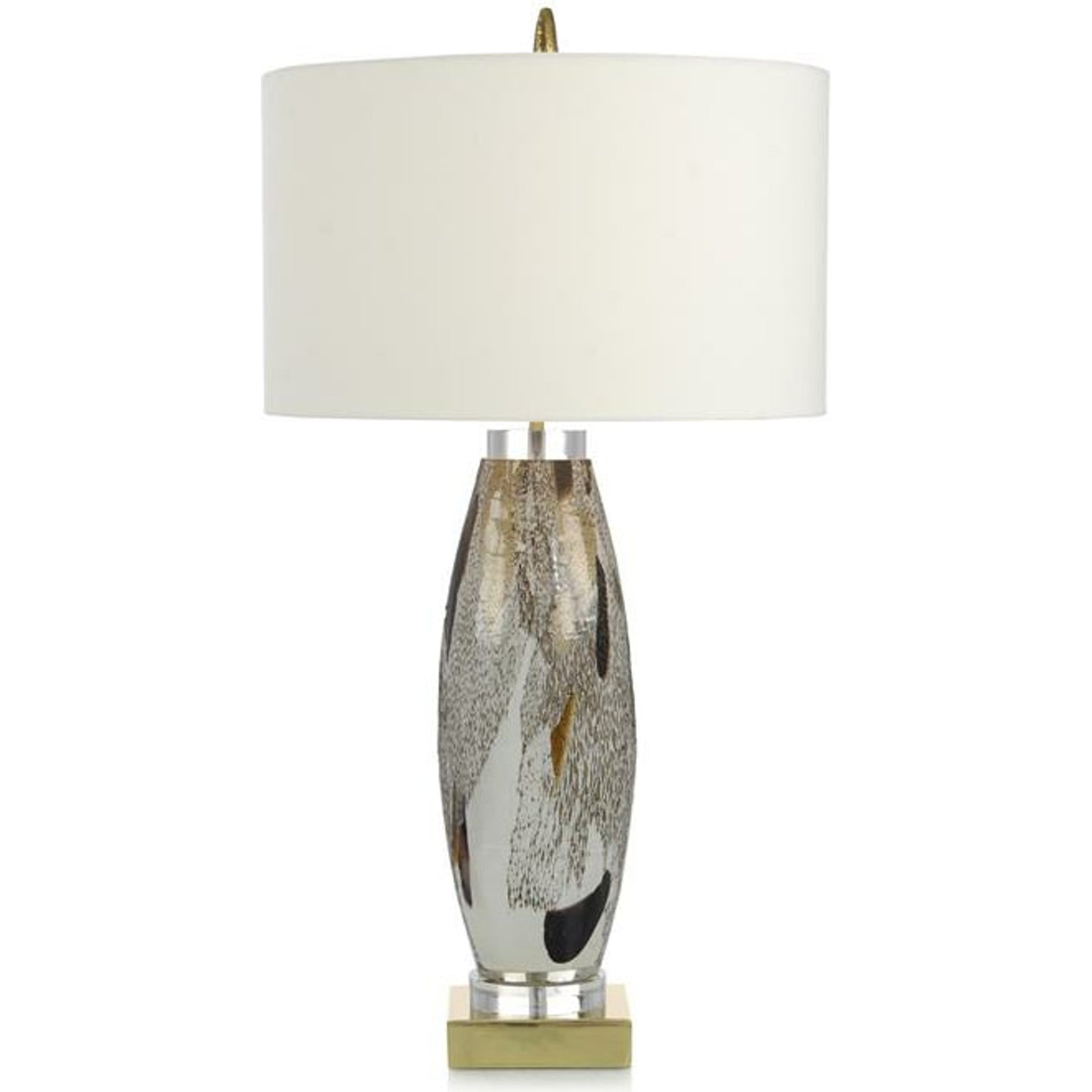 Pure Charm Table Lamp by John-Richard in black, brass, clear, cream, gray, white. Made from brass, cotton, glass in a modern style.