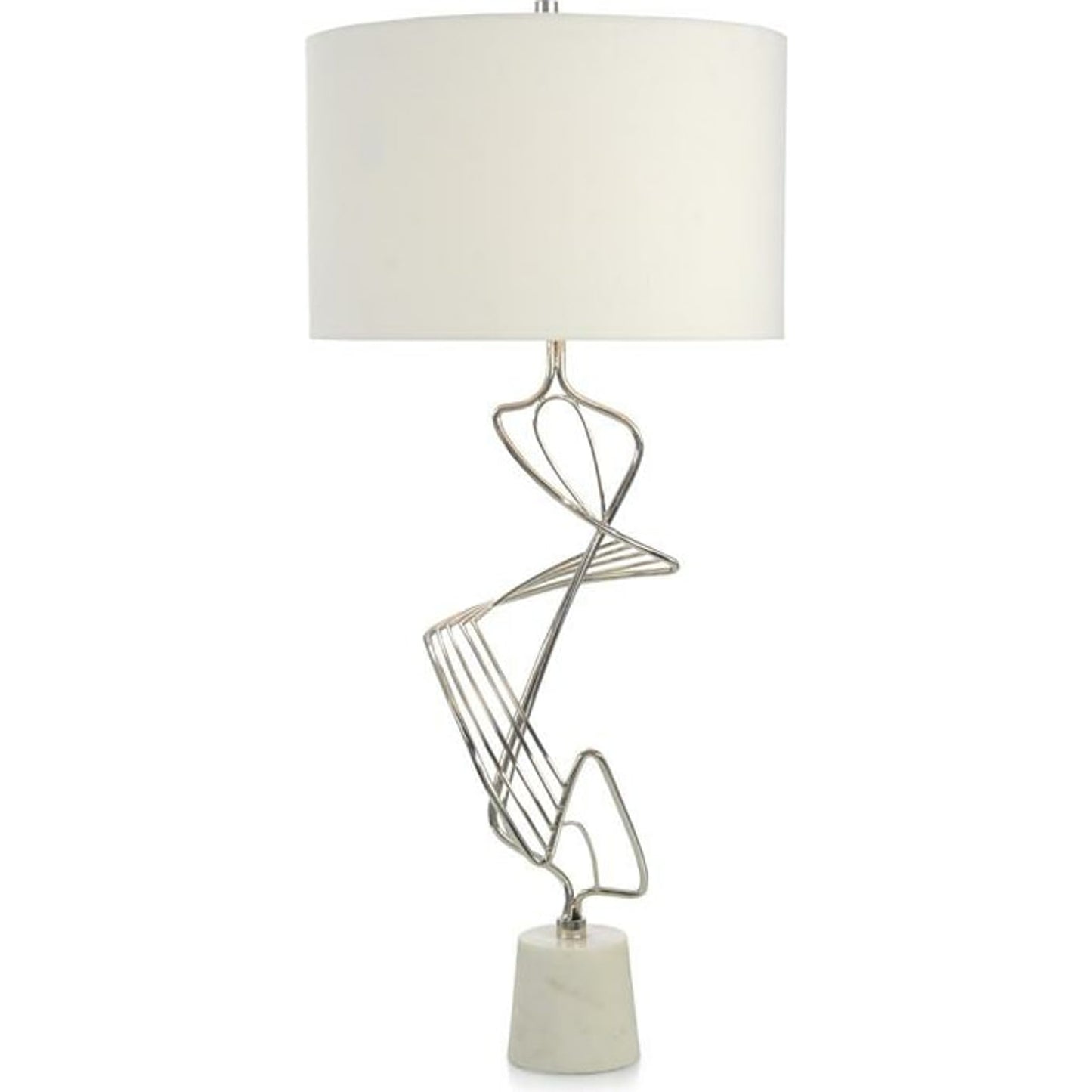 001 SR-865204 | Additional Silo | Wave Table Lamp by John-Richard in nickel, stainless steel, white. Made from cotton, nickel, steel in a modern style.