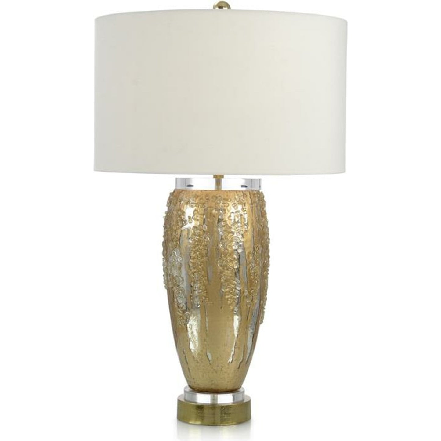 001 SR-865714 | Primary Silo | Silver and Gold Glass Table Lamp by John-Richard in brass, clear, gold, silver, white. Made from acrylic, brass, cotton, glass in a modern style.