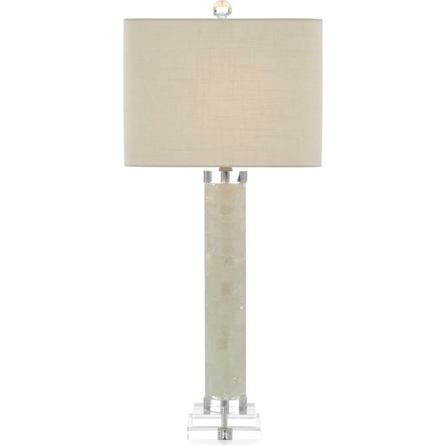 000 SR-866144 | Primary Silo | White Calcite and Quartz Table Lamp by John-Richard in clear, nickel, white. Made from nickel in a transitional style.