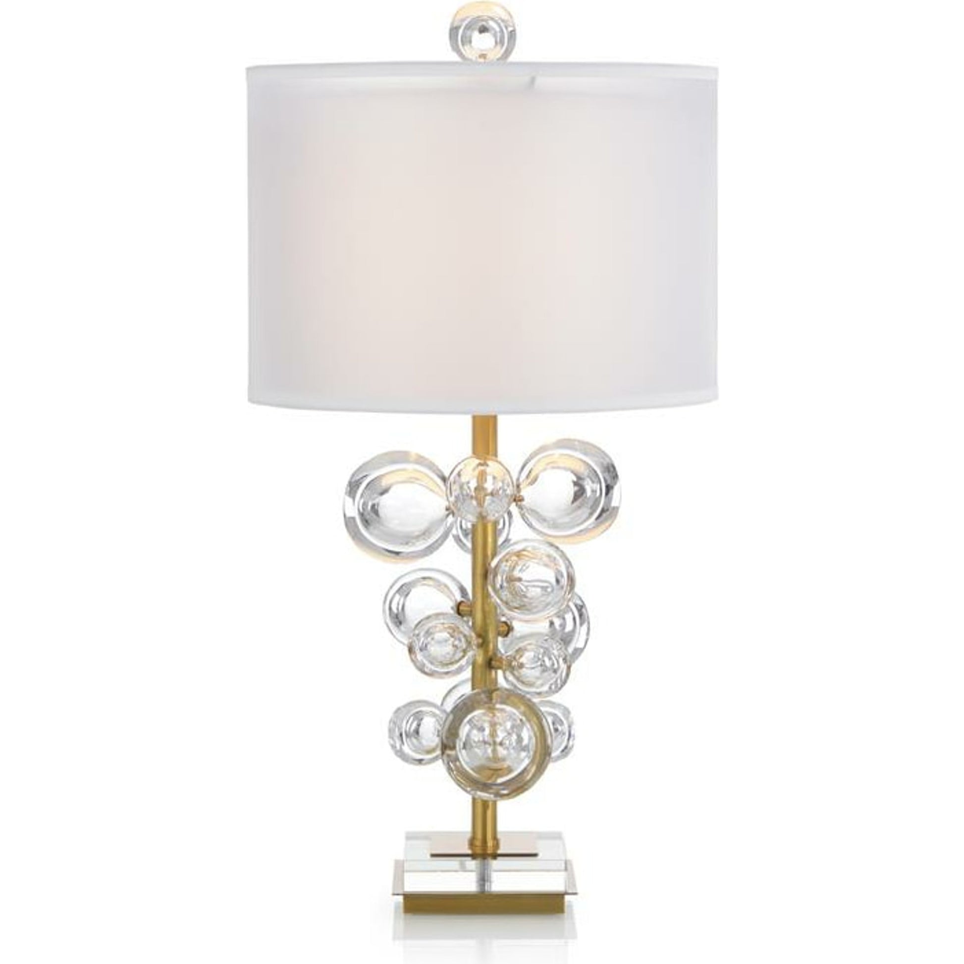 Bubble Table Lamp by John-Richard in brass, white. Made from brass, crystal, glass in a modern style.
